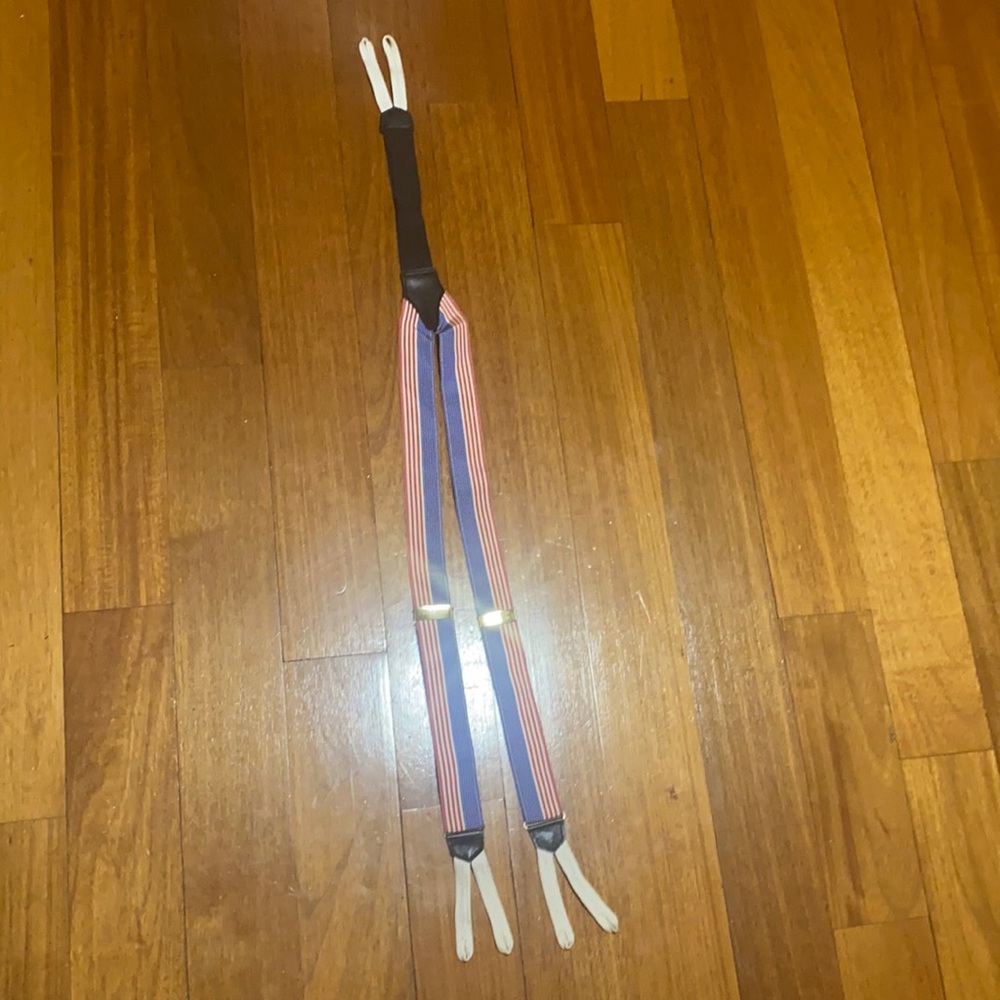 Made in England red white and blue suspenders